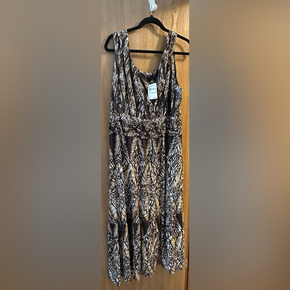 Nic & Zoe Women’s Brown Boho sleeveless v-neck Maxi Dress - Picture 3 of 9